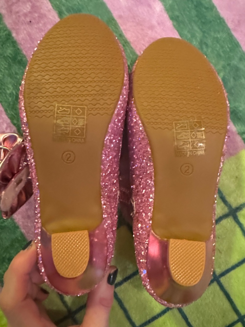 Sparkling Pink Girls' Defannie Dress Shoes with Bow Accent - Picture 3 of 4